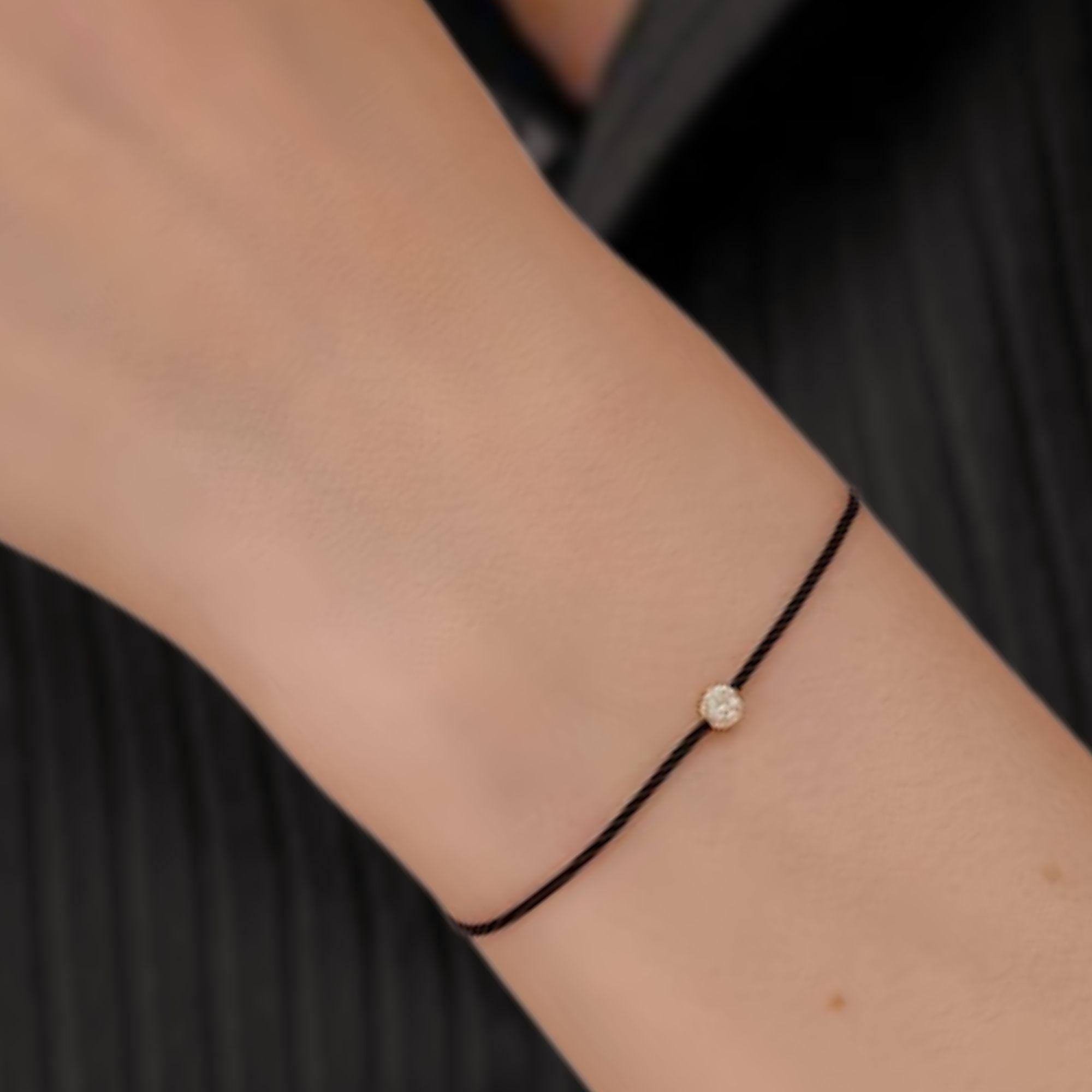 Dainty lab Grown Diamond Disc Charm Bracelet, Gift for Her