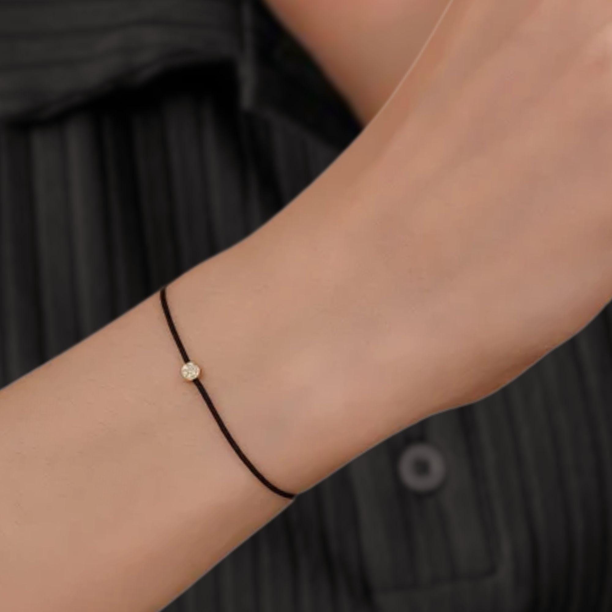 Dainty lab Grown Diamond Disc Charm Bracelet, Gift for Her