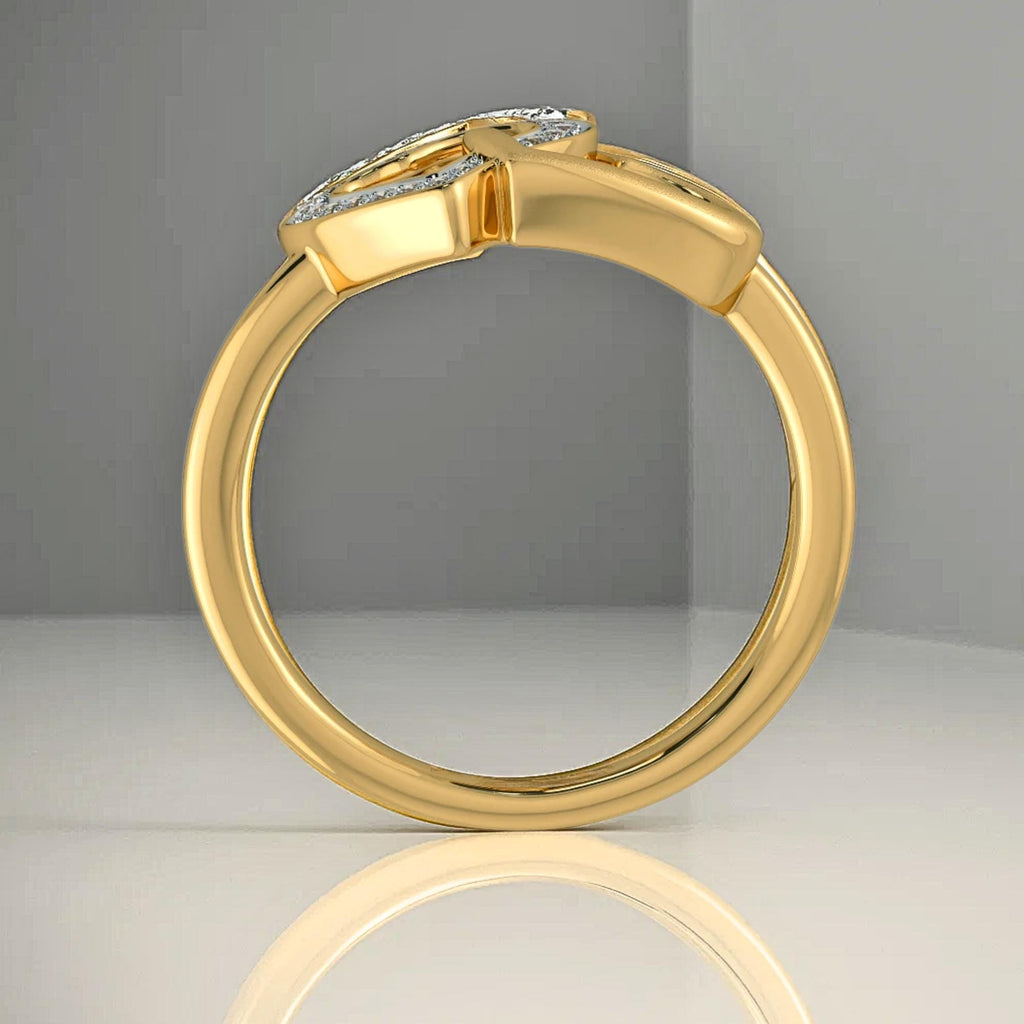 Love Heart 14K Gold Lab Grown Diamond Ring Valentine's Day Gift for Her