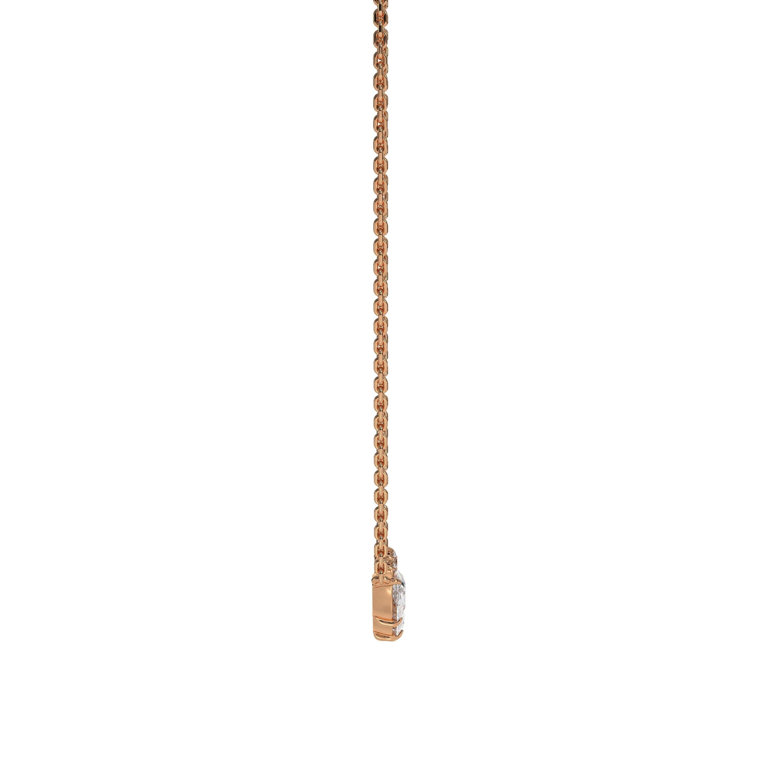 14K Gold Lab Grown Diamond Pendant Necklace/ Multistone Diamond Layering Necklace