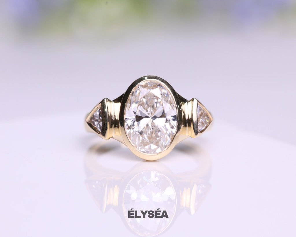 2 carat Oval Three Stone Diamond Engagement Ring for Women