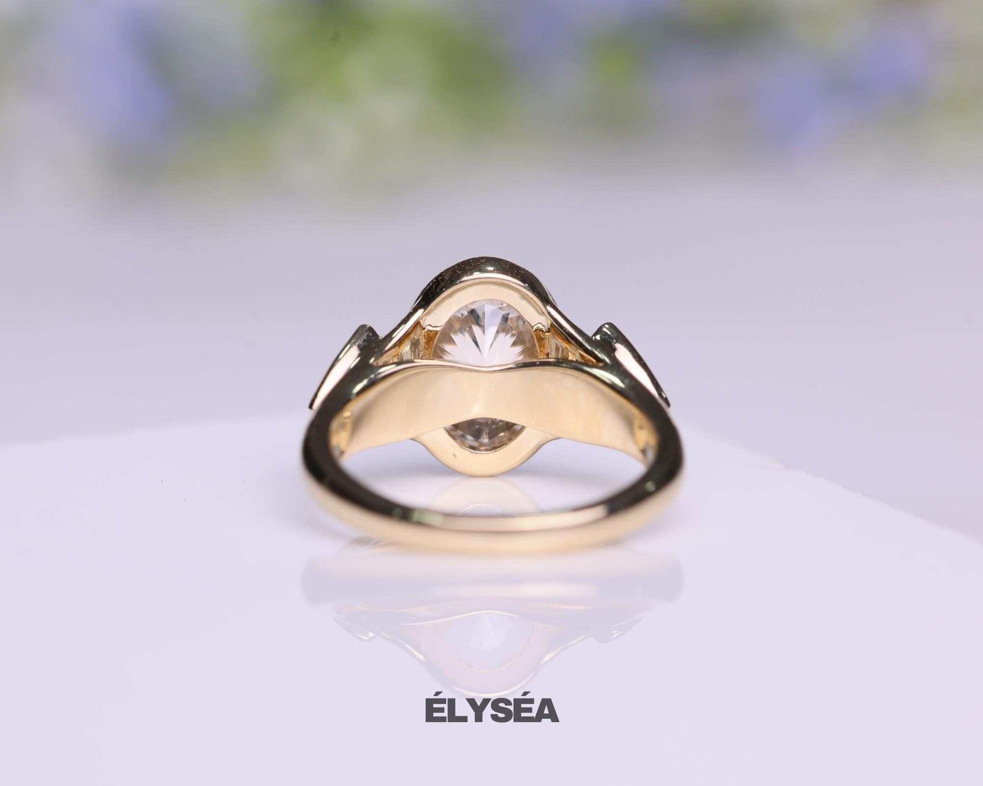 2 carat Oval Three Stone Diamond Engagement Ring for Women