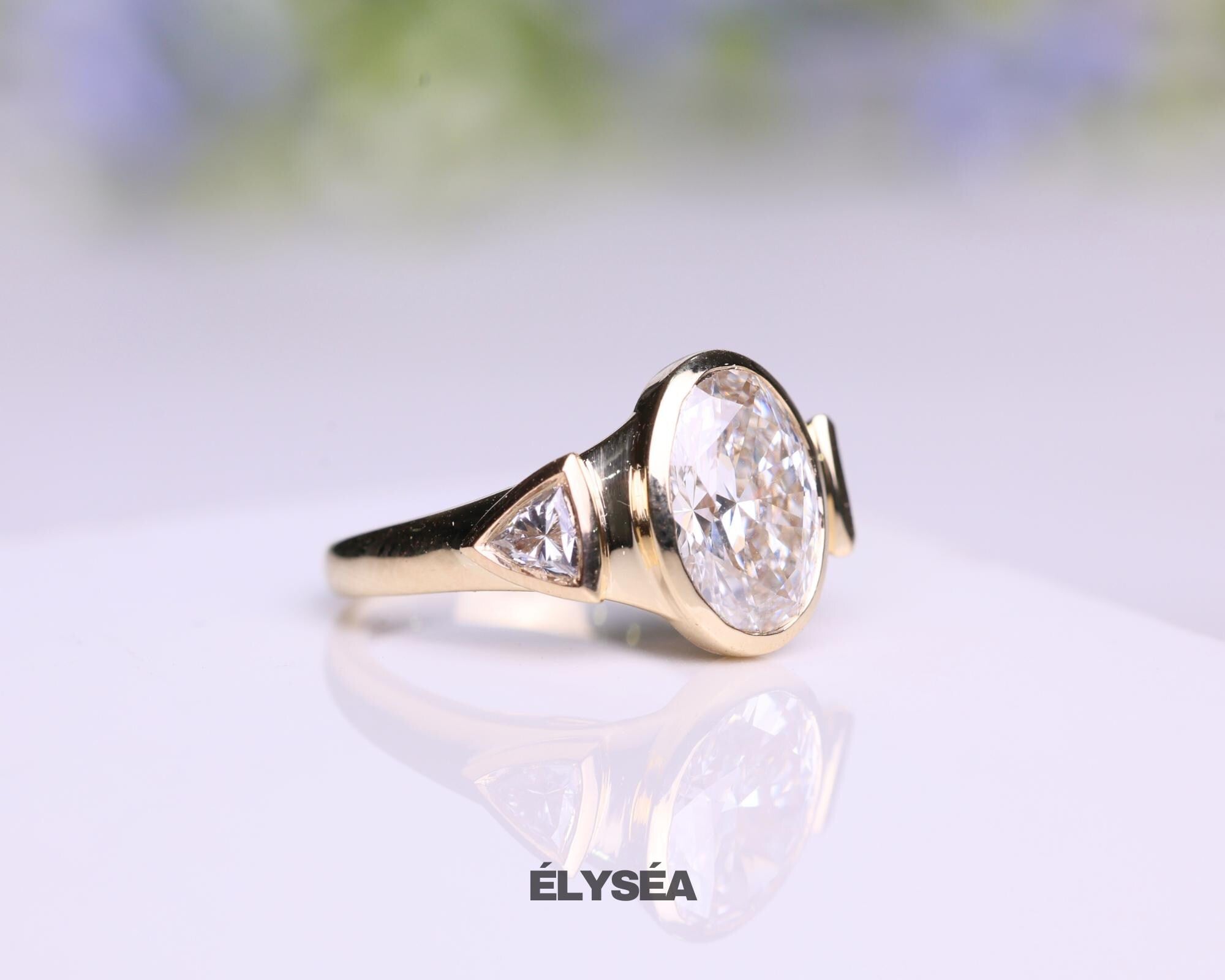2 carat Oval Three Stone Diamond Engagement Ring for Women