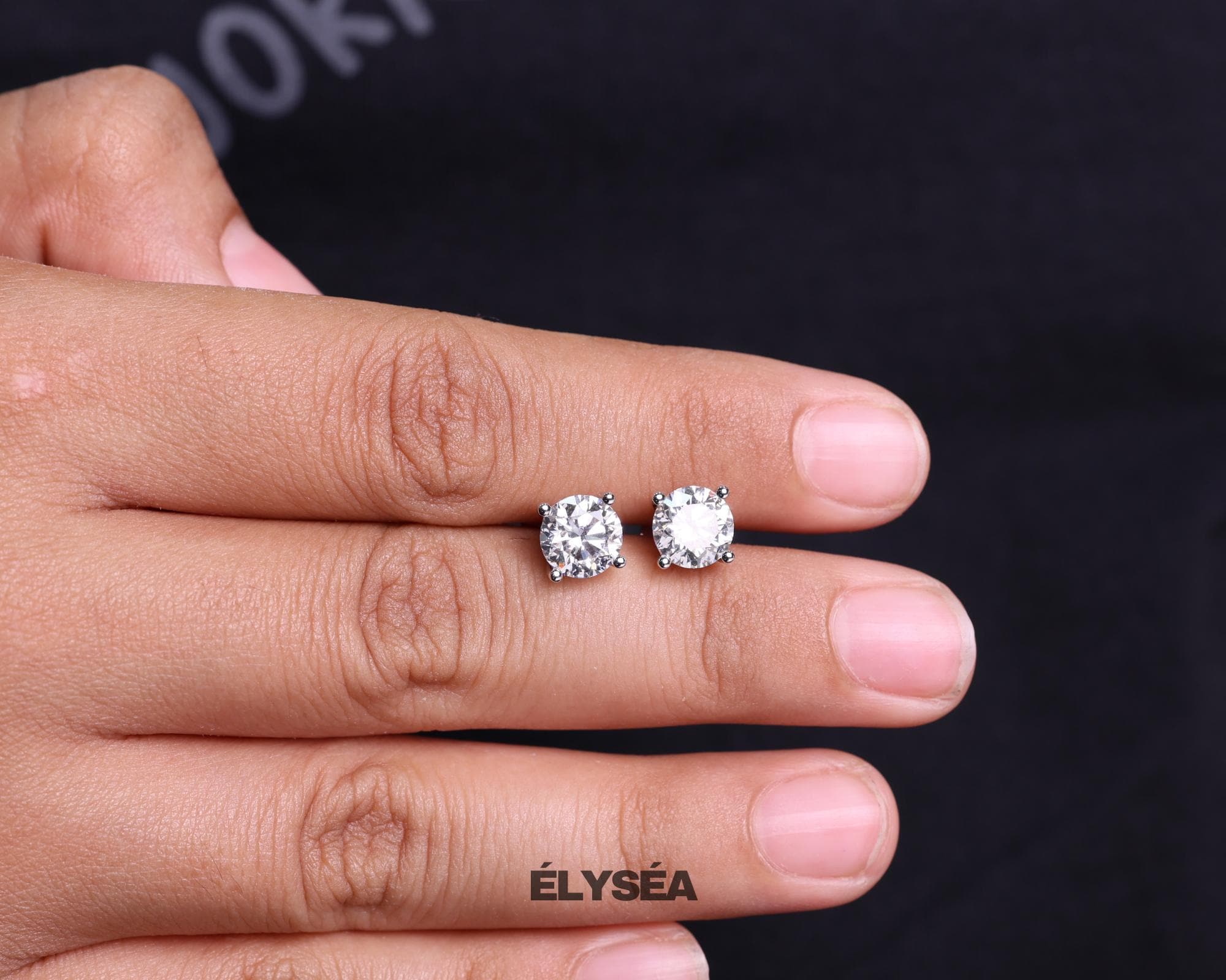 1.00 Carat Lab Grown Round Cut Diamond Stud Earrings / 14K Gold Diamond Stud Earrings