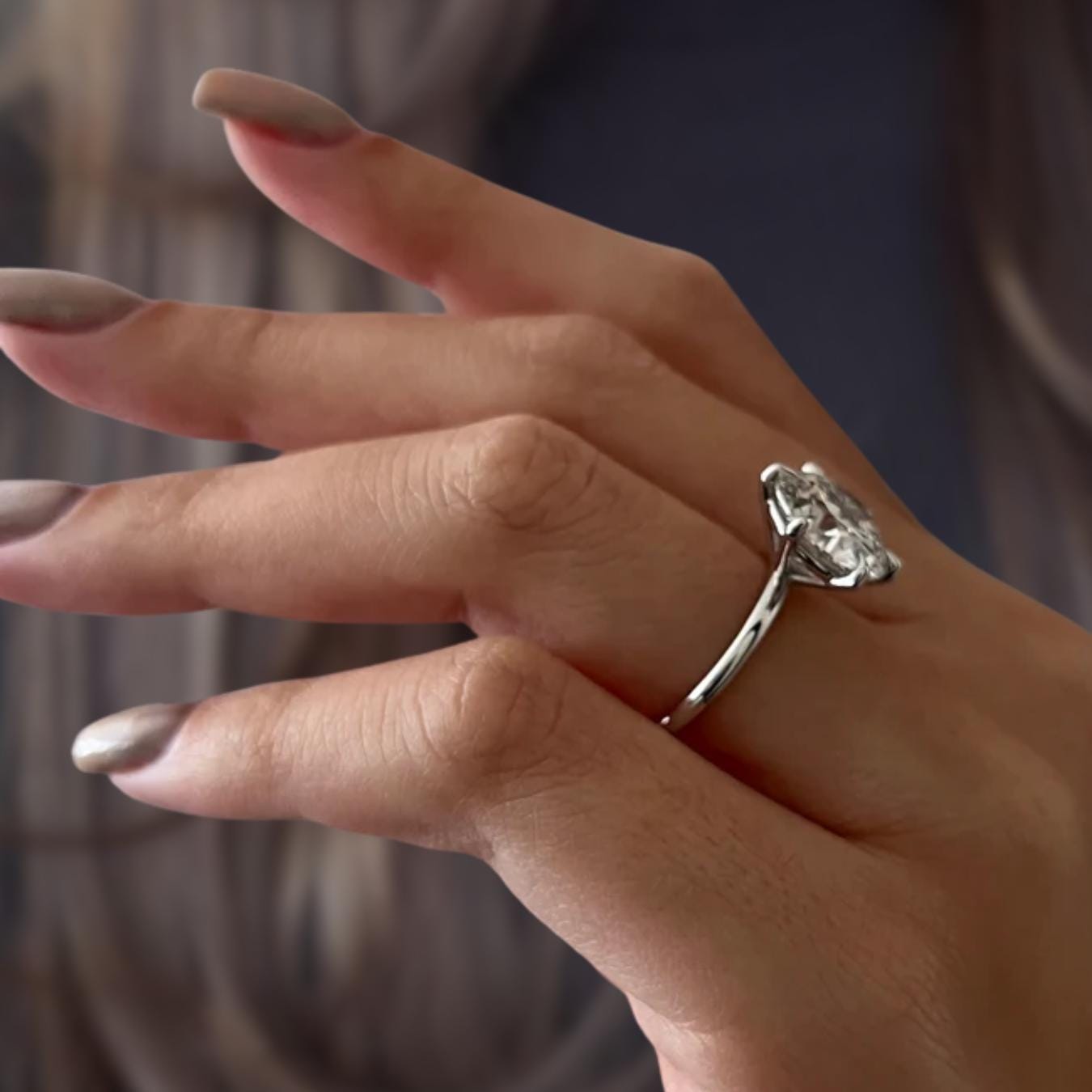 5 Carat Huge Round Brilliant Cut Lab Grown Diamond Ring / 14K Solid Gold Engagement Ring