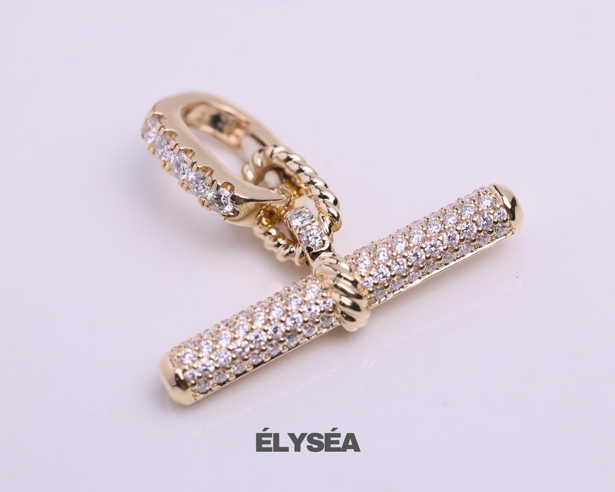 Diamond Pendant | Pave Diamond Toggle | Dainty Lab Grown Diamond Necklace | T- Bar Pendant | Bridal Set