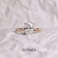 2 Carat Oval Lab Grown F VS1 Thin Engagement Diamond Ring / 14K Gold Oval Diamond Ring