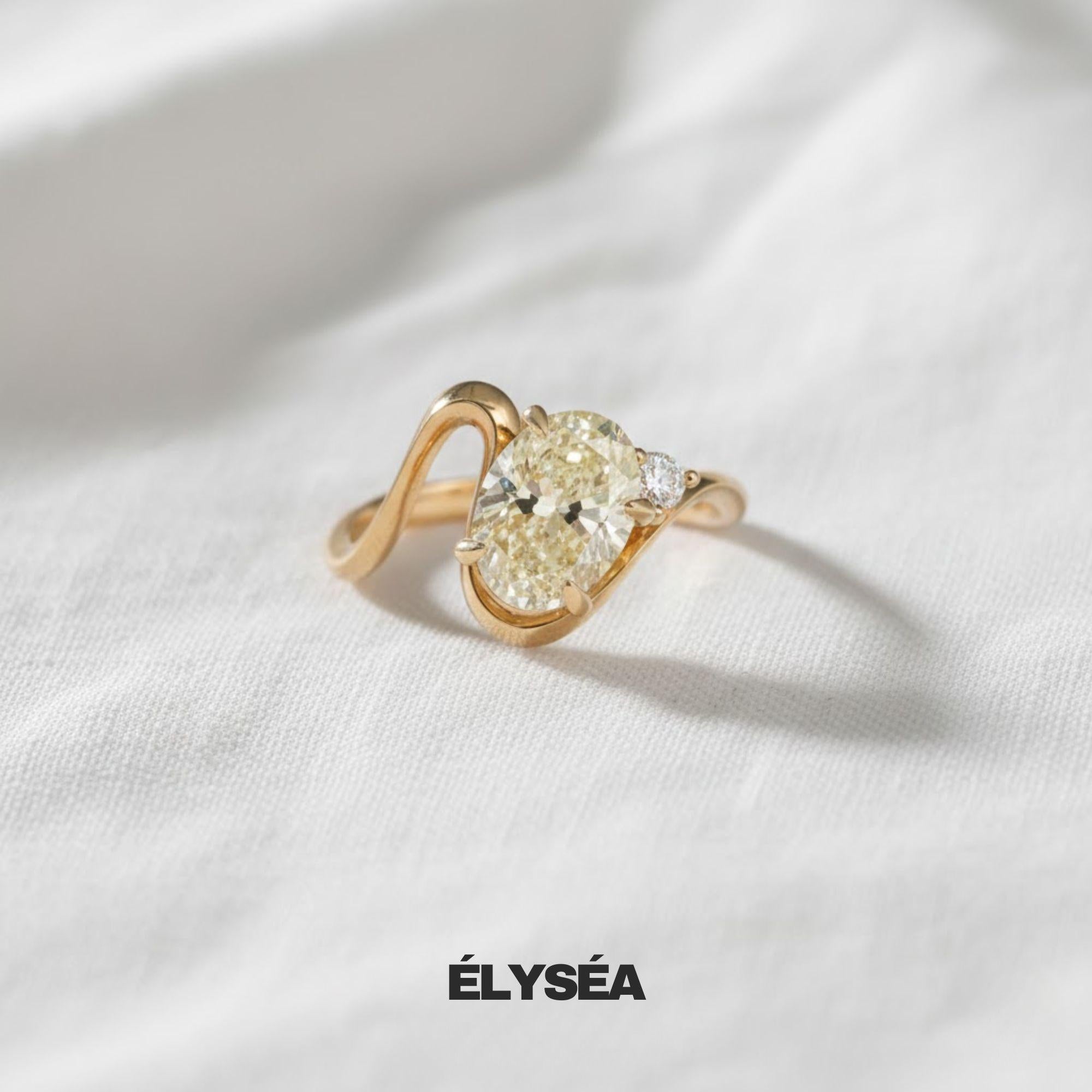 Oval Diamond Engagement Ring with Flush Fit Band, 14K Solid Gold Ring Bridesmaids Unique Gift For Her