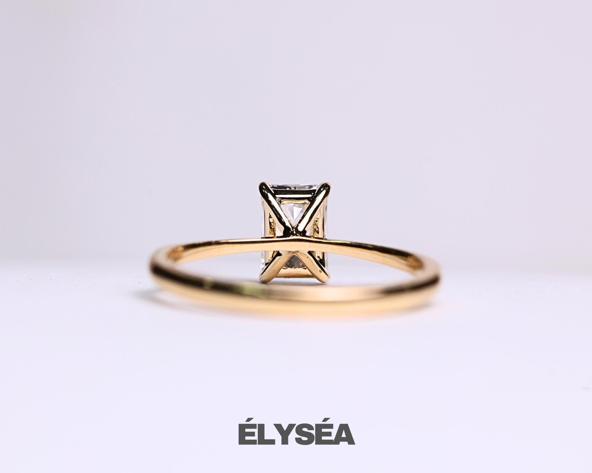 Radiant Cut Lab Grown Diamond IGI Certified Wedding Ring / 14K Gold Diamond Solitaire Engagement Ring
