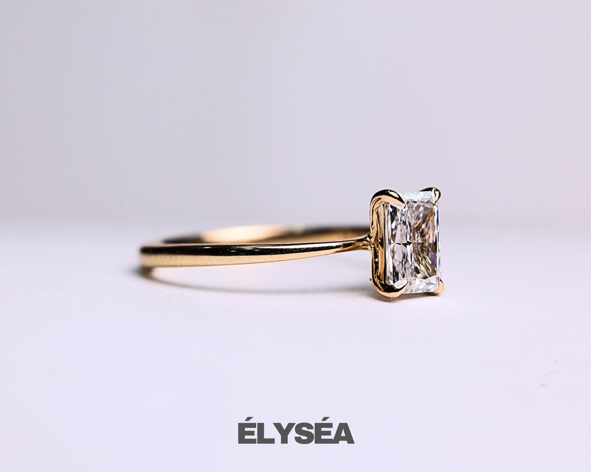Radiant Cut Lab Grown Diamond IGI Certified Wedding Ring / 14K Gold Diamond Solitaire Engagement Ring