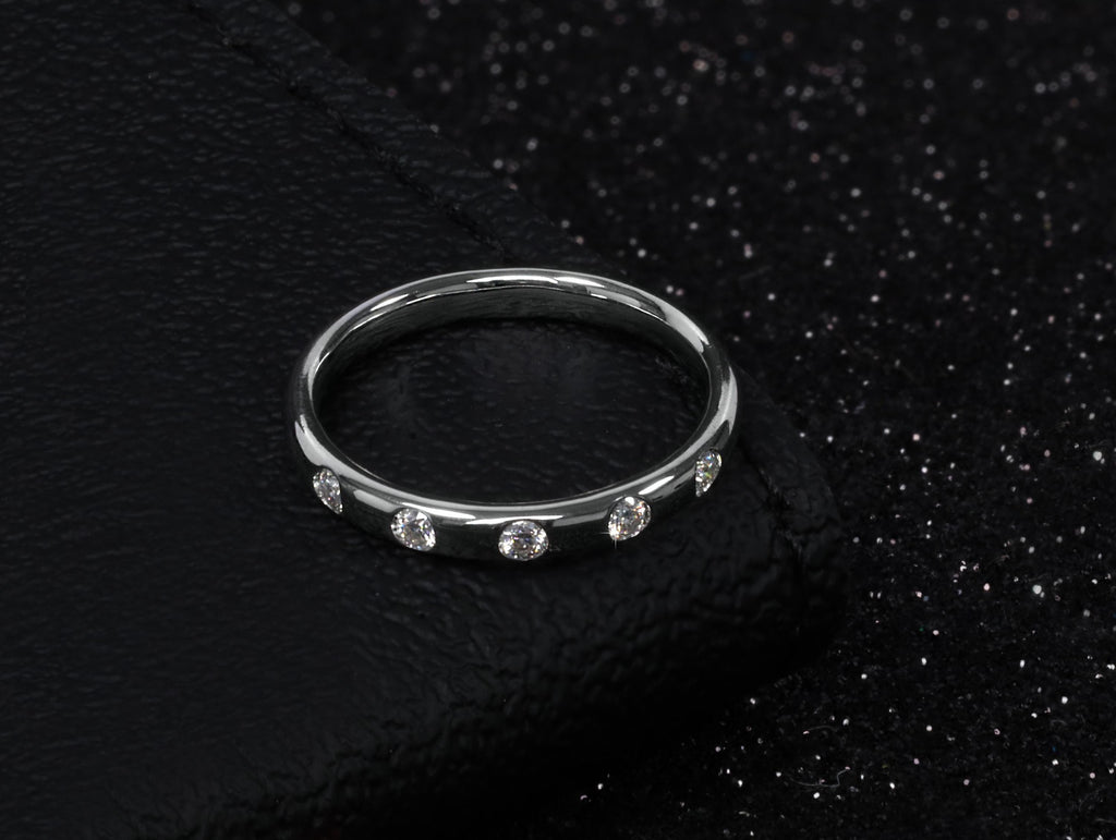 14K Solid Gold Lab Diamond Wedding Band for Women, Daily Wear Ring