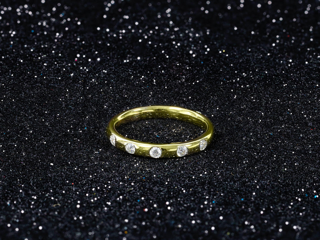14K Solid Gold Lab Diamond Wedding Band for Women, Daily Wear Ring