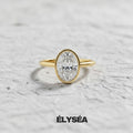 14K Gold Oval Cut Lab Grown Diamond Tulip Engagement Ring / Anniversary Gift Ring For Your Wife