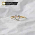 Tiny Lab Grown Diamond Open Heart 14K Gold Promise Ring Gift For Her