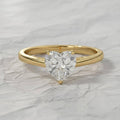 Heart Shape Lab Grown Diamond Engagement Ring in 14K Solid Gold