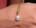Lab Diamond Solitaire Engagement Pendant Necklace / 14K Gold Eco-Friendly Diamond Pendant Gift For Her