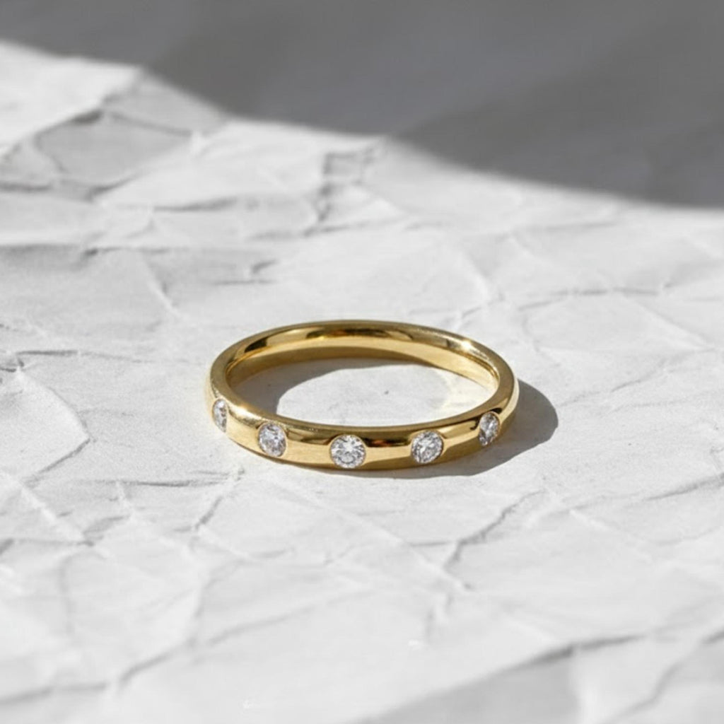 14K Solid Gold Lab Diamond Wedding Band for Women, Daily Wear Ring