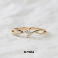 14K Yellow Gold Celtic Style Solitaire Lab Diamond Engagement Ring | Dainty Minimalist Ring