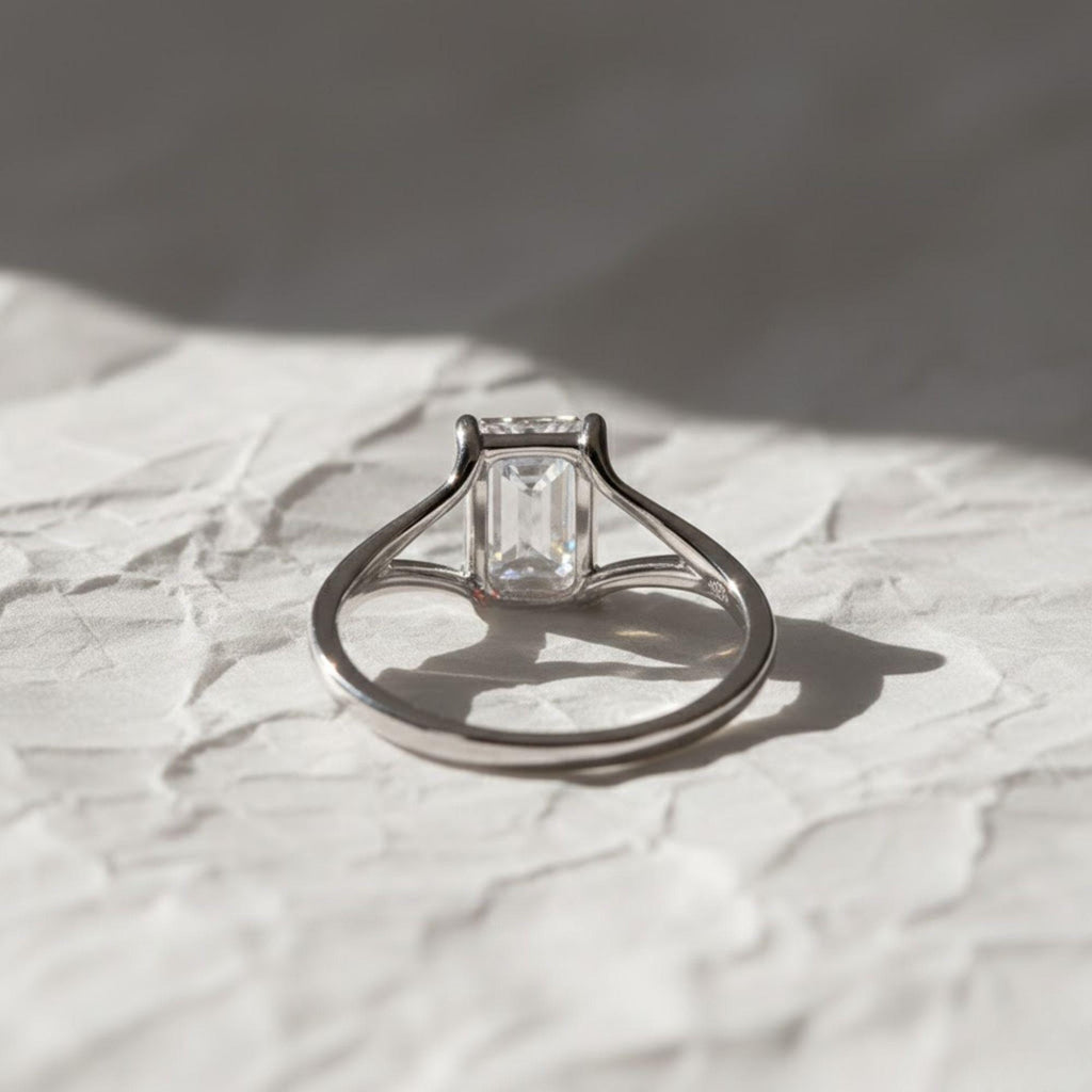 1 to 3 Carat Emerald Cut Lab Grown Diamond Solitaire Engagement Ring | 14K Gold | IGI Certified