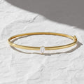 14K Gold Minimalist Bracelet, Pear Shape Solitaire Sapphire Bangle Bracelet, Tear Drop Bracelet Bangle, Birthday Gift