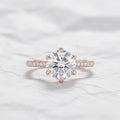 Tulip Design 1Ct To 2 Carat IGI Certified 14K Gold Round Excellent Cut Lab Grown Diamond Solitaire Engagement Ring