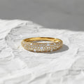 14K Dome Pave Diamond Ring 0.62 ctw, Chunky Dome Pave Setting Signet Band