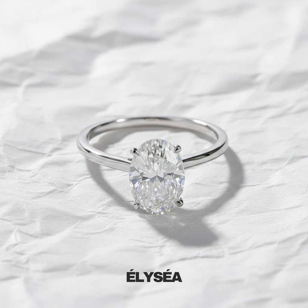 Oval Cut Lab Grown Diamond Engagement Ring, Wedding Ring For Her, 14K Solid Gold Anniversary Ring