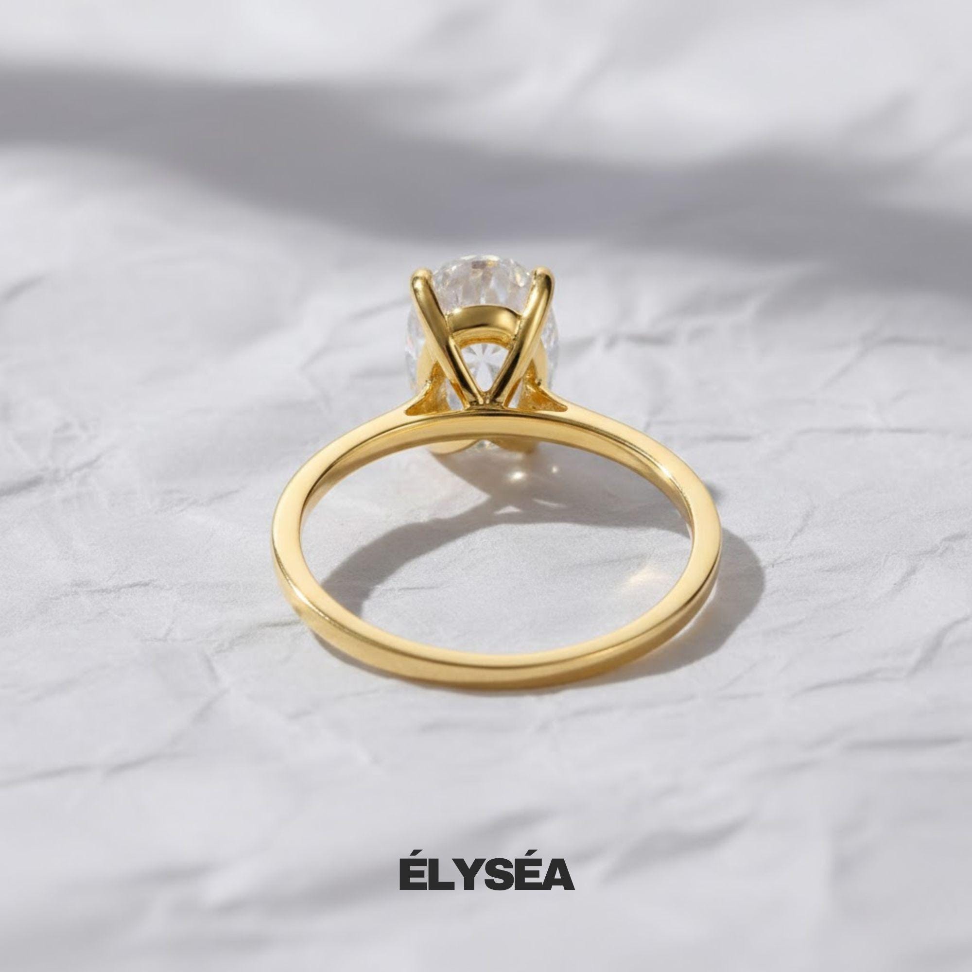 Oval Cut Lab Grown Diamond Engagement Ring, Wedding Ring For Her, 14K Solid Gold Anniversary Ring