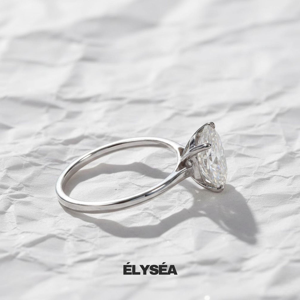 Oval Cut Lab Grown Diamond Engagement Ring, Wedding Ring For Her, 14K Solid Gold Anniversary Ring