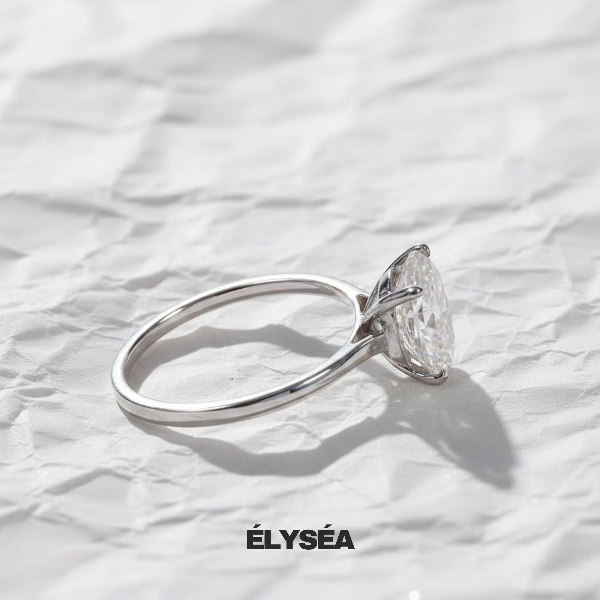 Oval Cut Lab Grown Diamond Engagement Ring, Wedding Ring For Her, 14K Solid Gold Anniversary Ring