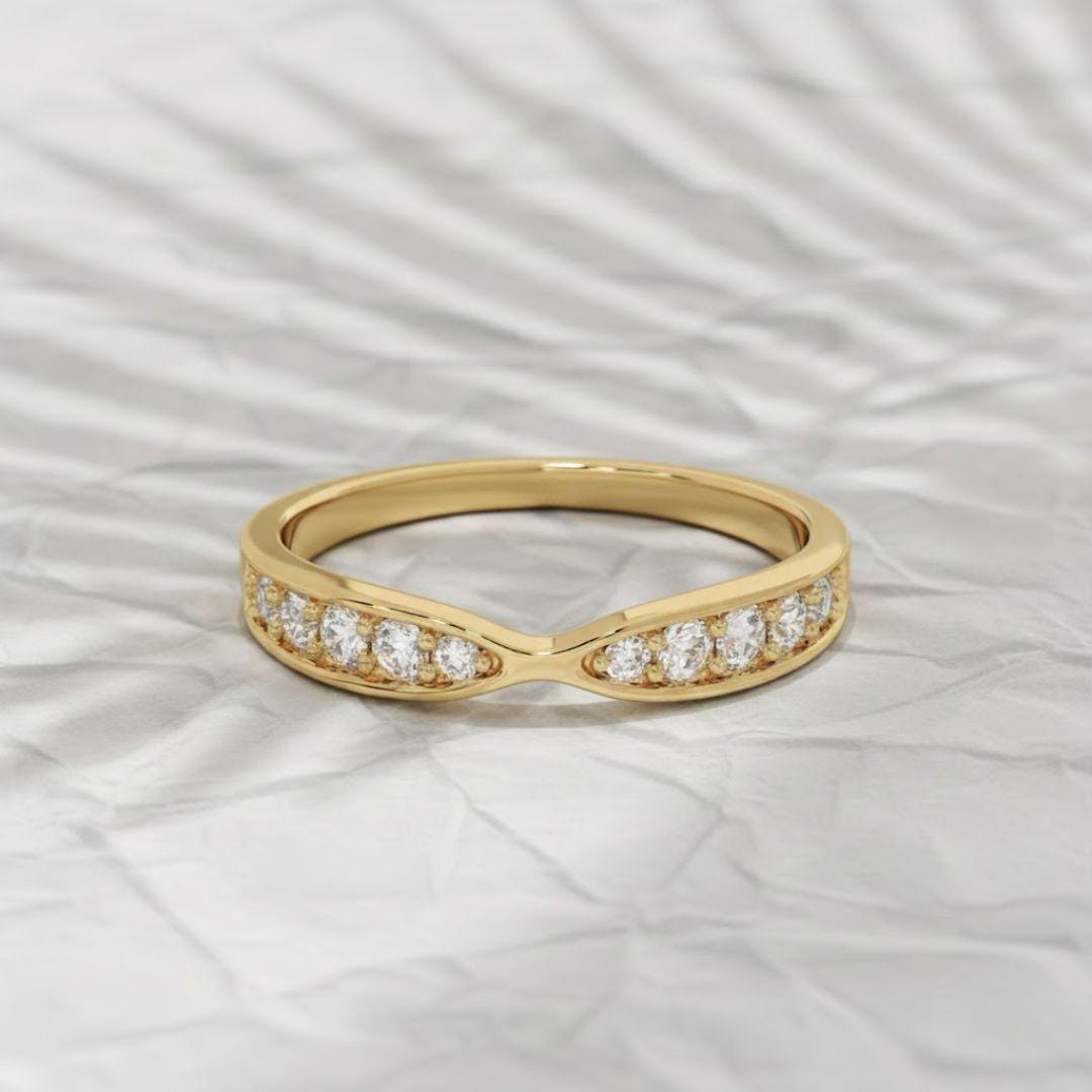 0.24 Carat Lab Grown Diamond Wedding Band, 14K Gold Anniversary Ring