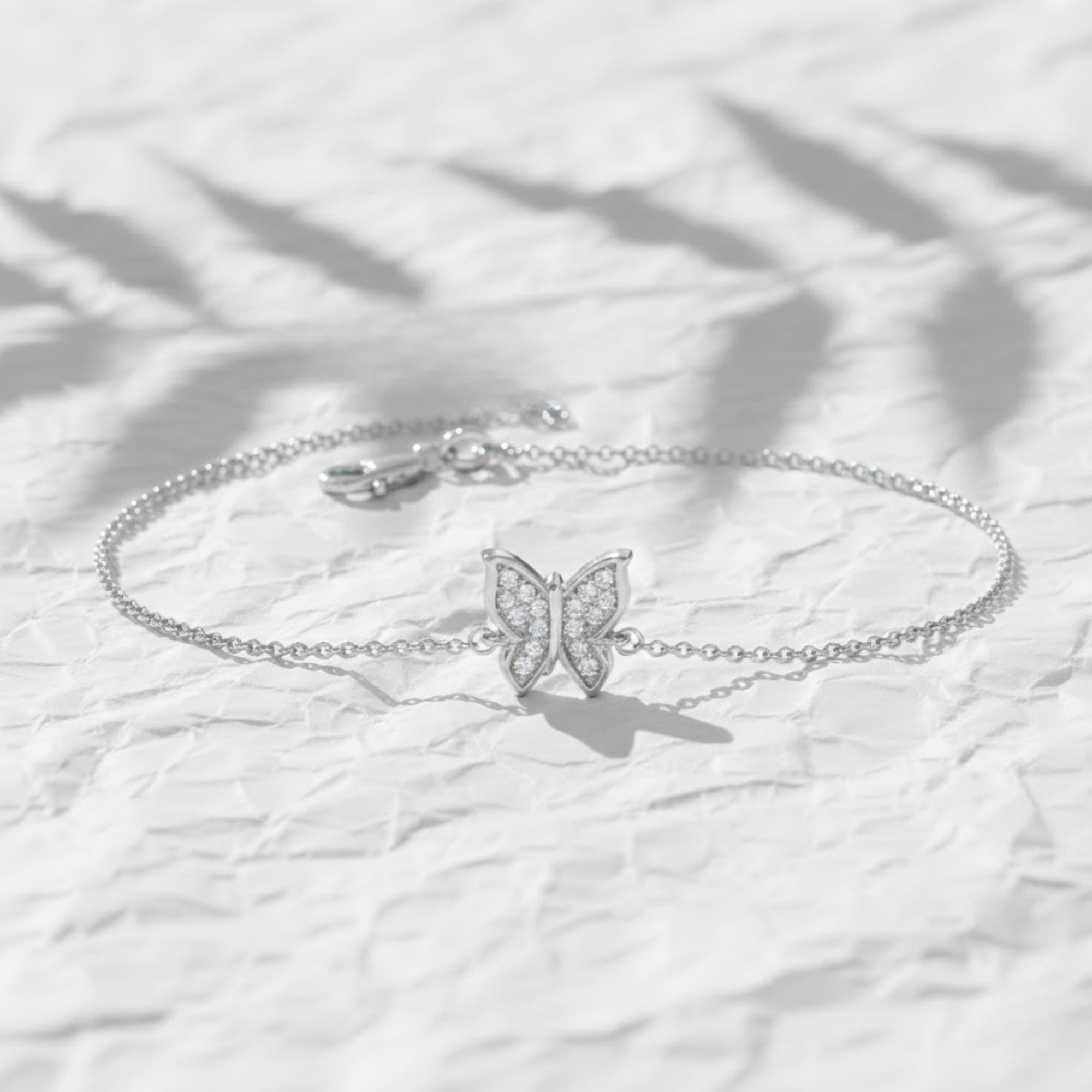 14K Gold Diamond Lab Grown Butterfly Bracelet, Everyday Fine Jewelry Gift