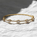 14K Gold Round Lab Grown Diamond Bangle Bracelet For Women