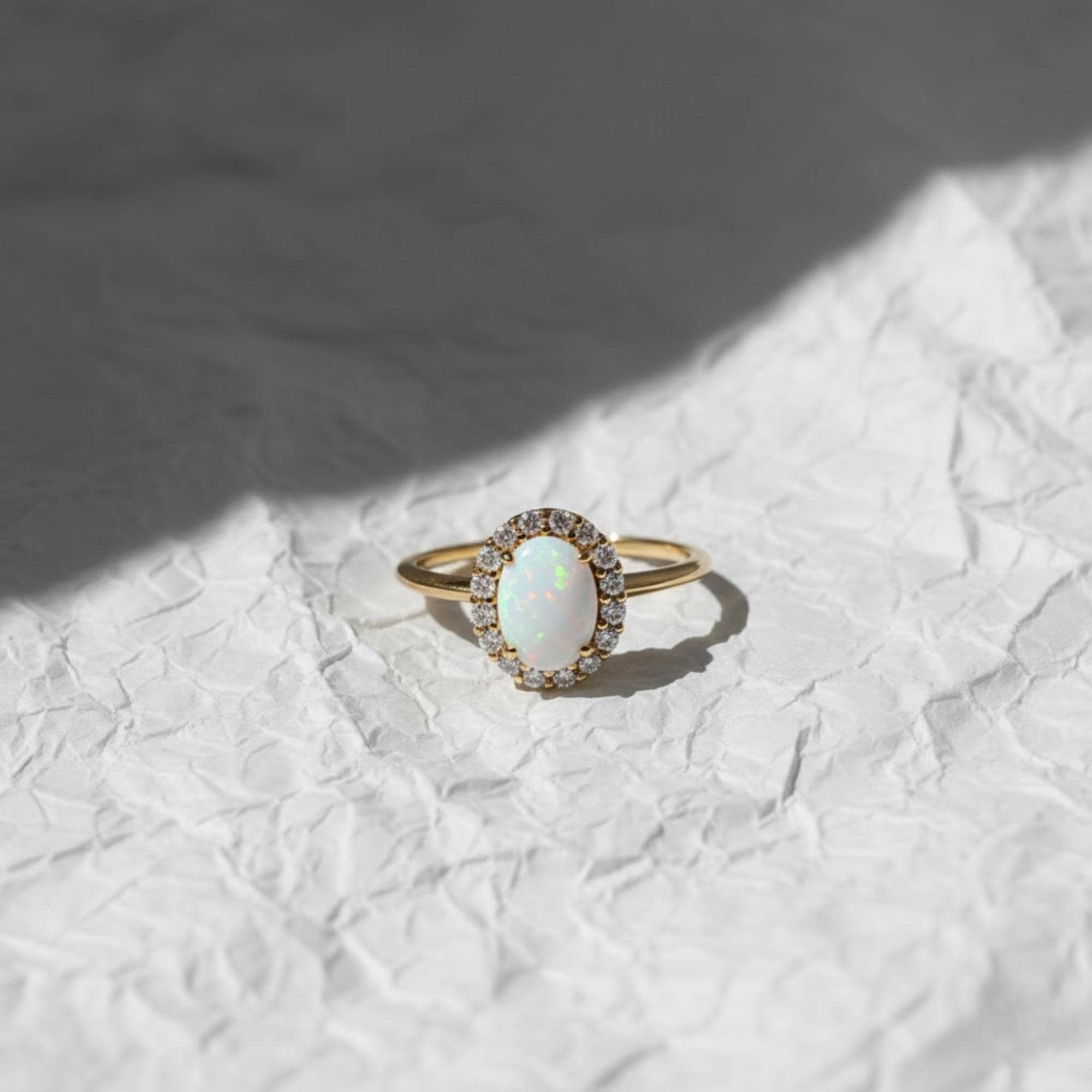 14K Gold October Birthstone Ring, Gift for Mom, Gemstone Ring
