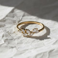 14K Gold Unique Leaf Floral Lab Grown Diamond Wedding Ring Vintage Yellow Gold Marquise Diamond Ring