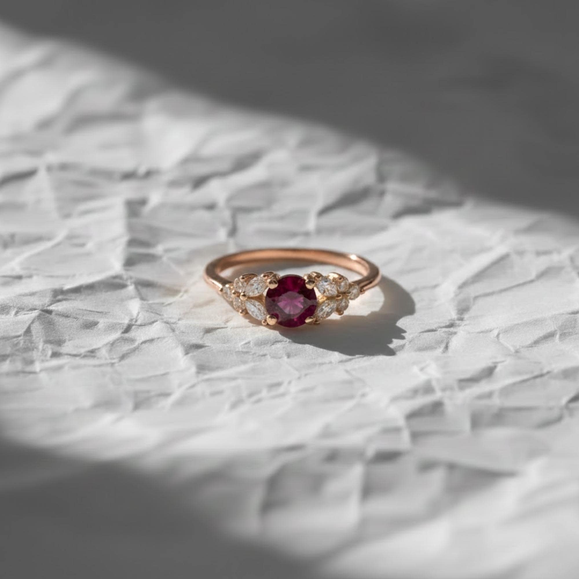 14K Solid Gold Ruby With Lab Grown Diamond Ring, July Birthstone Ring, Best Anniversary Gift