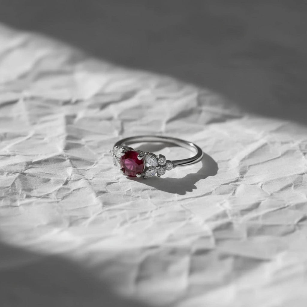 14K Solid Gold Ruby With Lab Grown Diamond Ring, July Birthstone Ring, Best Anniversary Gift