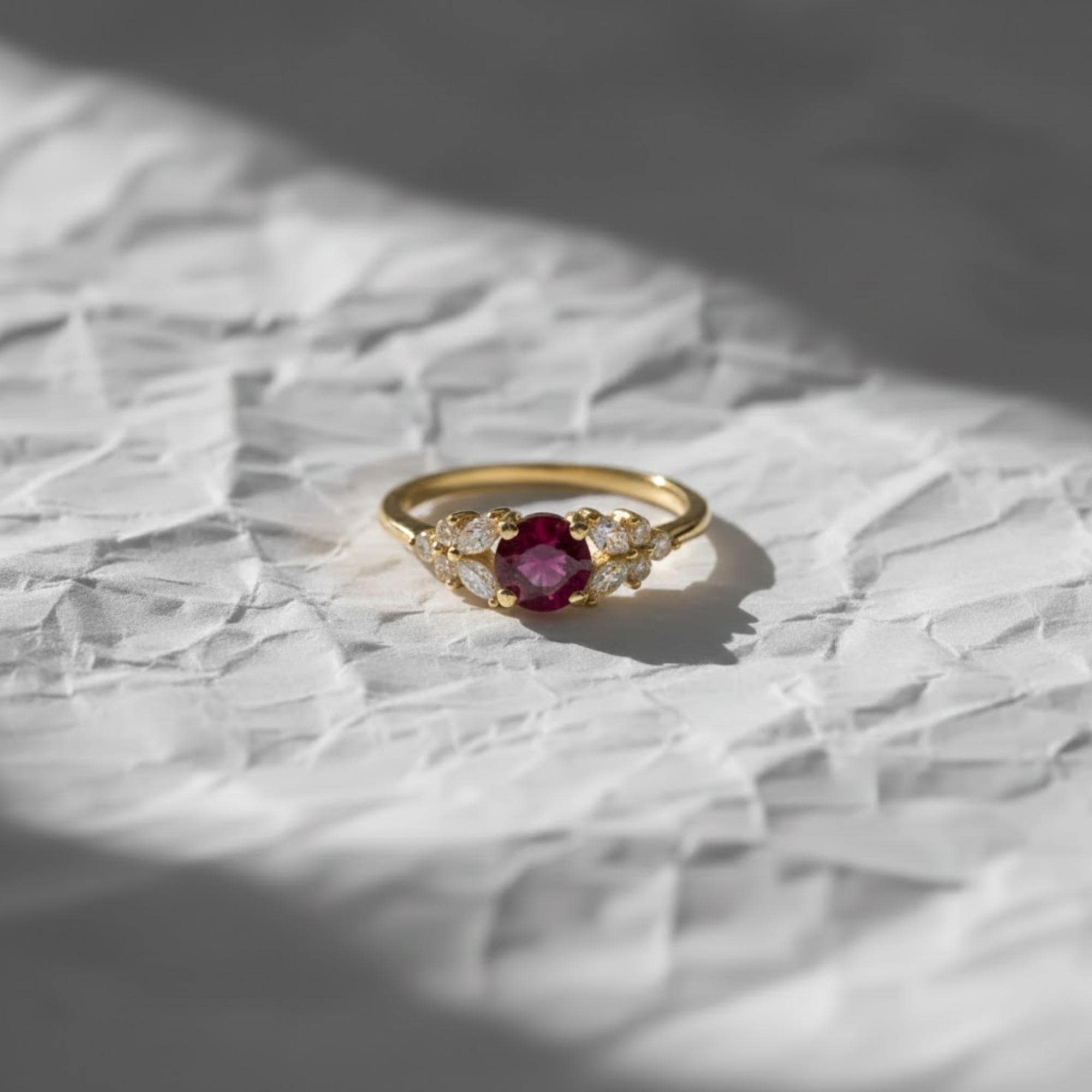 14K Solid Gold Ruby With Lab Grown Diamond Ring, July Birthstone Ring, Best Anniversary Gift