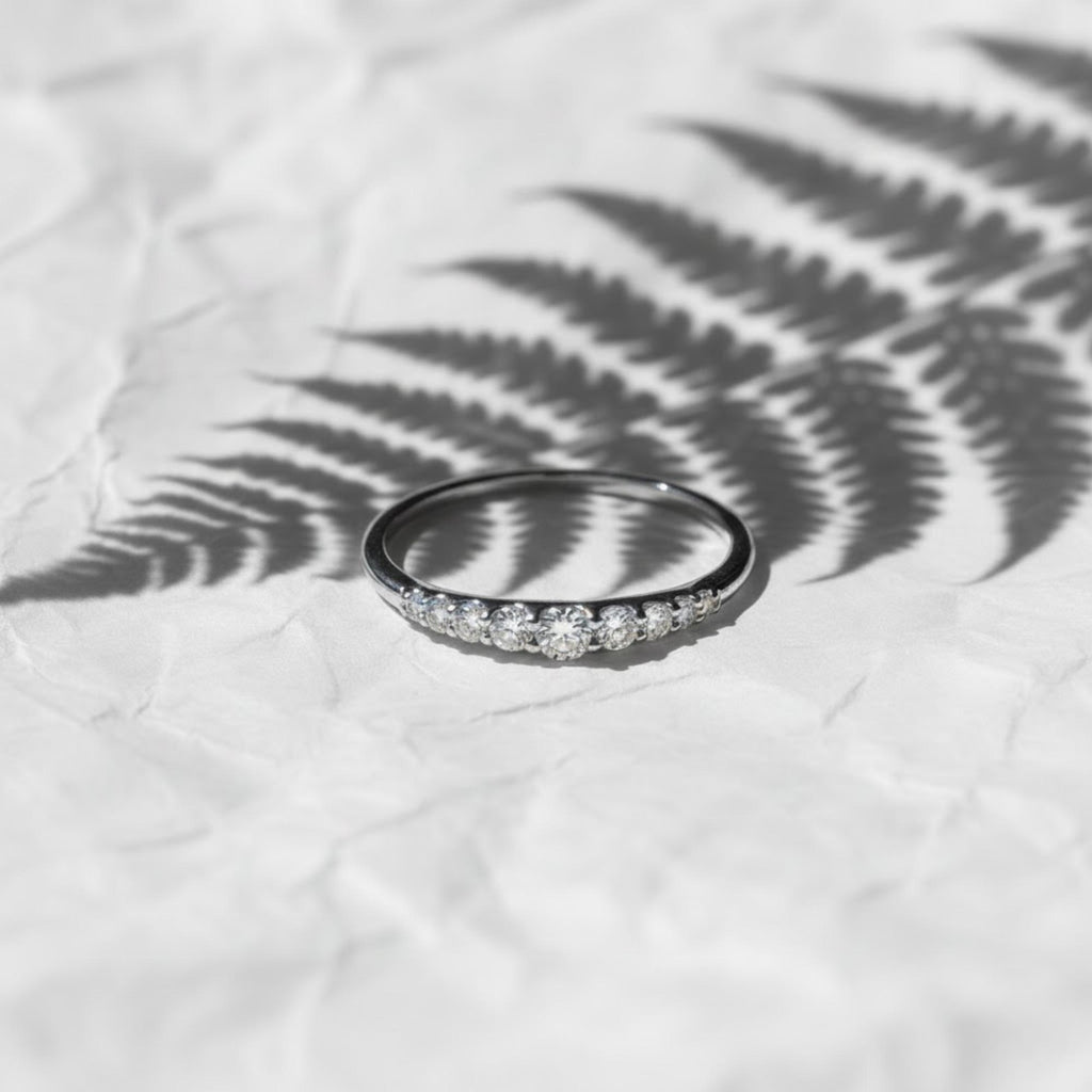 14k Yellow Gold Wedding Band Womens Half Eternity Band, Engagement Ring Band, Gold Ring, lab grown Diamond Wedding Ring, Anniversary Ring