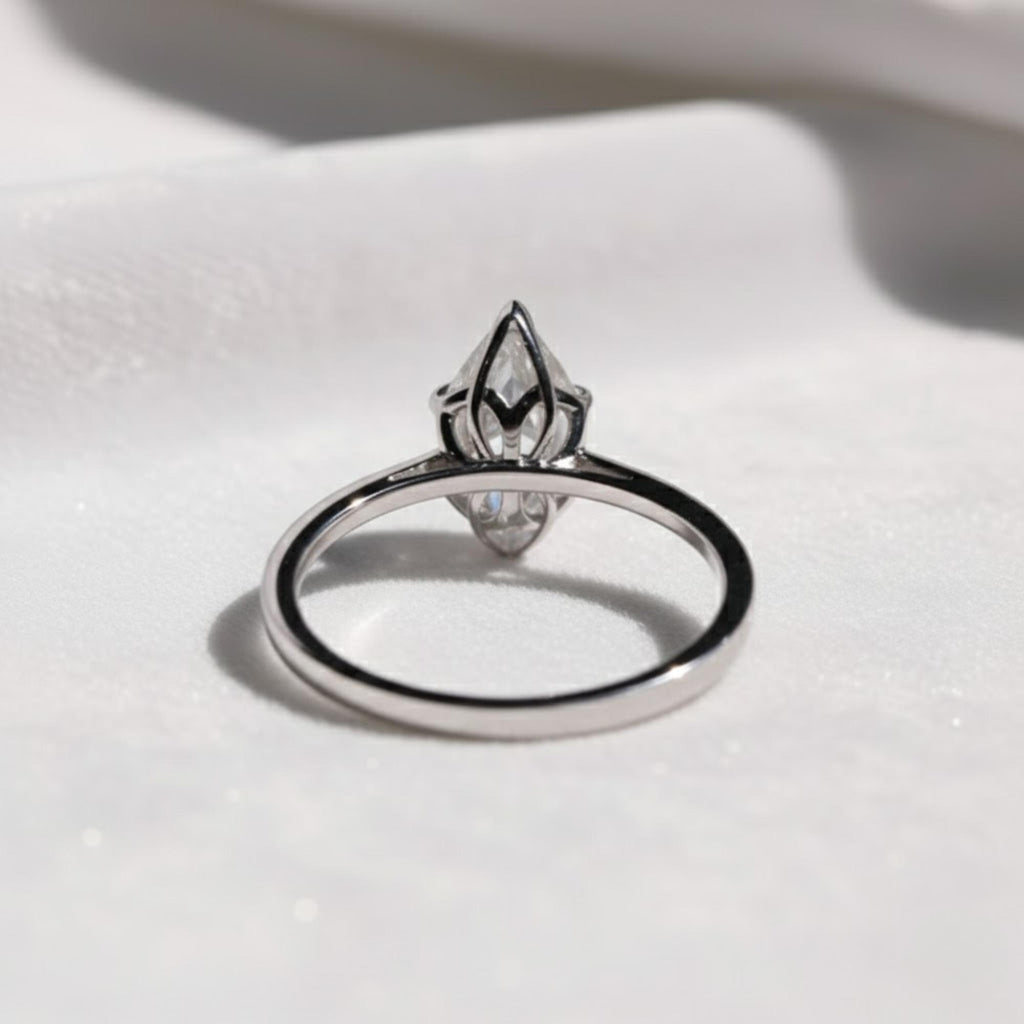14K Solid Gold Lab GRown Diamond With Vintage Tulip Floral Ring, Anniversary Gift For Her