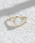 Oval Opal engagement ring 14K gold engagement ring vintage engagement ring