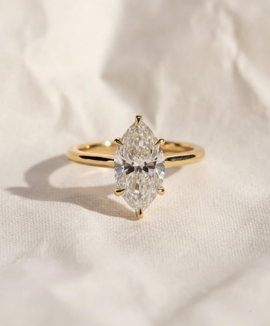 Vintage Marquise Cut Lab Grown Diamond Engagement Ring, IGI Certified Wedding Ring, Anniversary Gift For Your Love