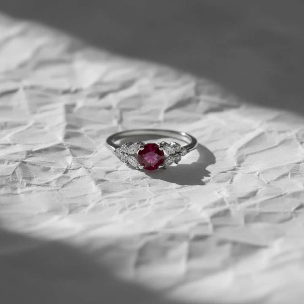 14K Solid Gold Ruby With Lab Grown Diamond Ring, July Birthstone Ring, Best Anniversary Gift