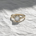Filigree Round Cut Lab Grown Diamond 14K Gold Solitaire Engagement Ring