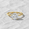 1 Carat F VS1 Round Brilliant Lab Grown Diamond Engagement Ring With Hidden Halo in 14K Gold