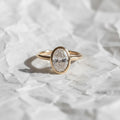 2 Carat IGI Certified Oval Cut Lab Grown Diamond Bezel Set Solitaire Engagement Ring 14K Yellow Gold