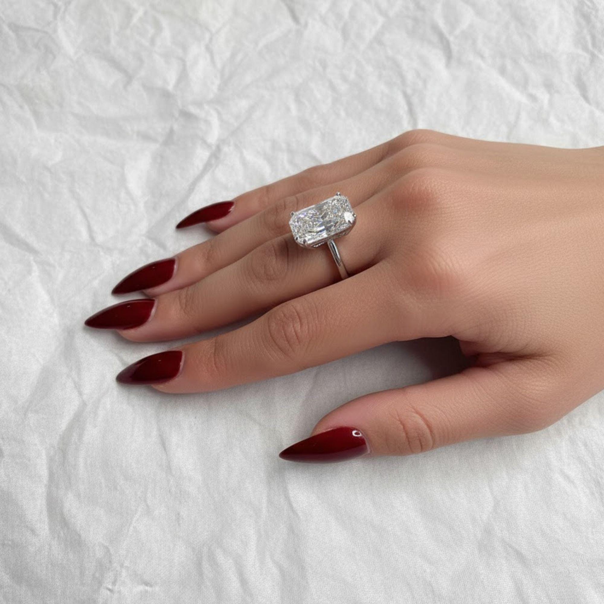 Ultra-Luxurious Statement Piece 10.00 Carat Radiant Cut Lab Diamond Engagement Ring