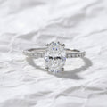 1.50 Carat Oval Lab Grown Diamond Engagement Ring: Hidden Halo, IGI Certified